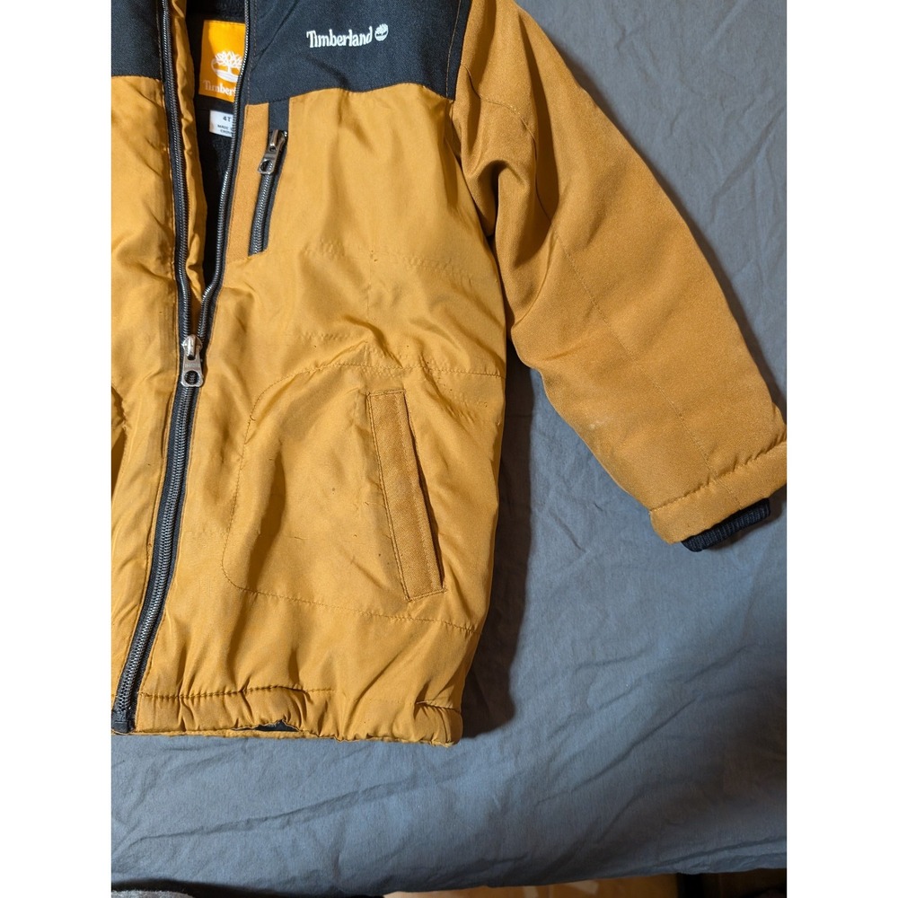 TIMBERLAND BOYS Logo Puffy‎ Jacket Mustard 4T - Picture 4 of 13